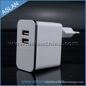 5V 2A EU Plug Dual USB Wall Charger for iPhone iPad Manufacturer (WP-017)